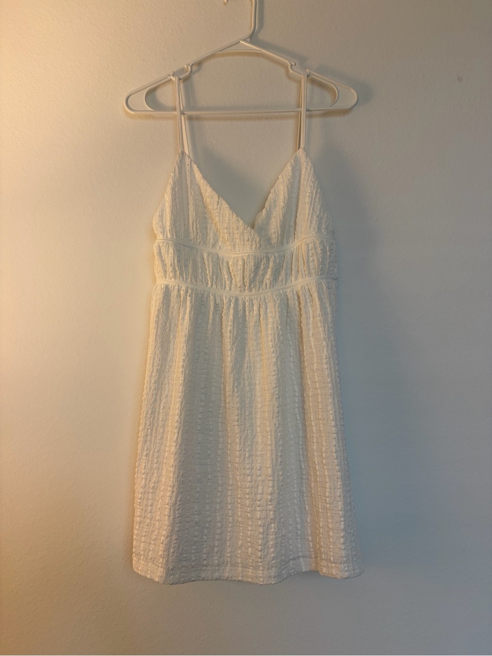 Princess Polly White Textured Spaghetti Strap Chemise